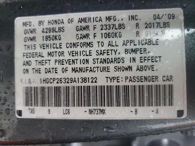 1HGCP26329A138122 - 2009 HONDA ACCORD LX GRAY photo 13