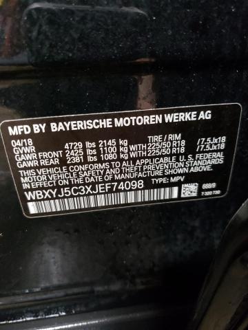WBXYJ5C3XJEF74098 - 2018 BMW X2 XDRIVE28I BLACK photo 12