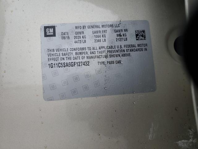 1G11C5SA6GF127432 - 2016 CHEVROLET MALIBU LIM LT 棕色 照片 12