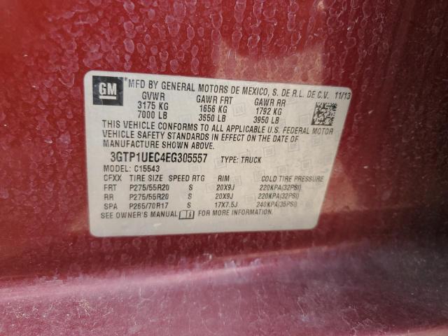 3GTP1UEC4EG305557 - 2014 GMC SIERRA C1500 SLE MAROON photo 12