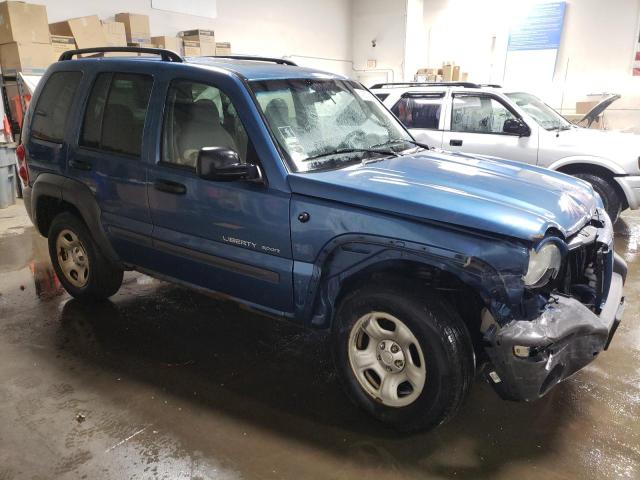 1J4GL48K63W700605 - 2003 JEEP LIBERTY SPORT BLUE photo 4