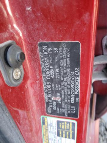 KNAGE228595357234 - 2009 KIA OPTIMA LX RED photo 12