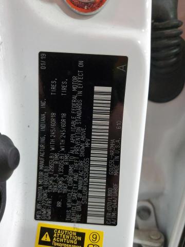 5TDJZRFH2KS580055 - 2019 TOYOTA HIGHLANDER SE WHITE photo 12