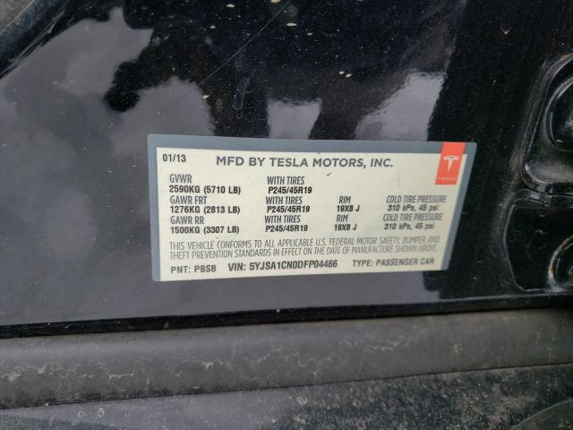 5YJSA1CN0DFP04466 - 2013 TESLA MODEL S Սև լուսանկար 12