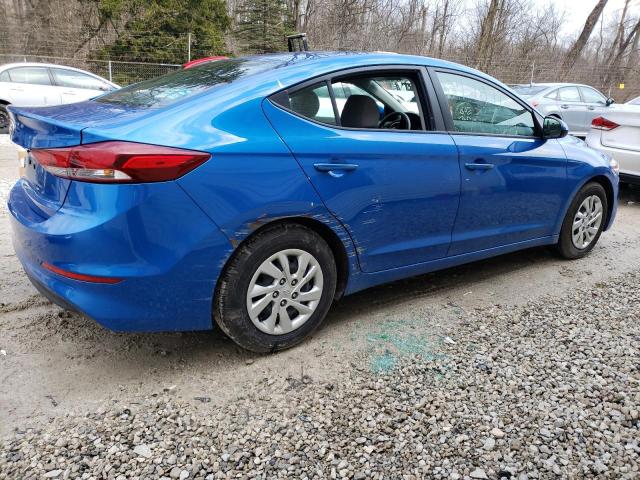 KMHD74LF2JU450243 - 2018 HYUNDAI ELANTRA SE BLUE photo 3