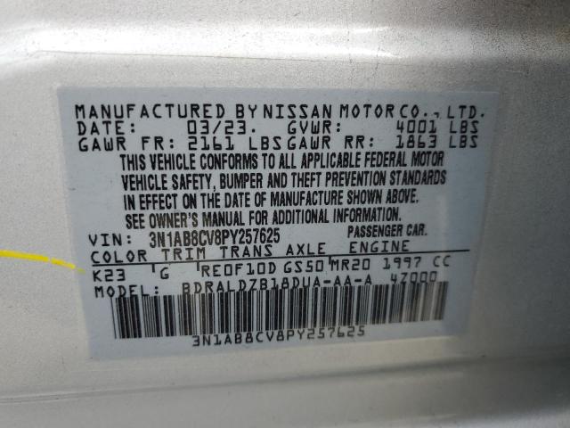 3N1AB8CV8PY257625 - 2023 NISSAN SENTRA SV SILVER photo 12