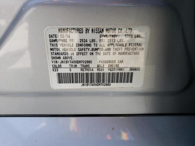 JN1BV7ARXEM702880 - 2014 INFINITI Q50 BASE SILVER photo 13