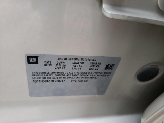 1G11H5SA1DF258717 - 2013 CHEVROLET MALIBU LTZ Bej fotoğraf 12