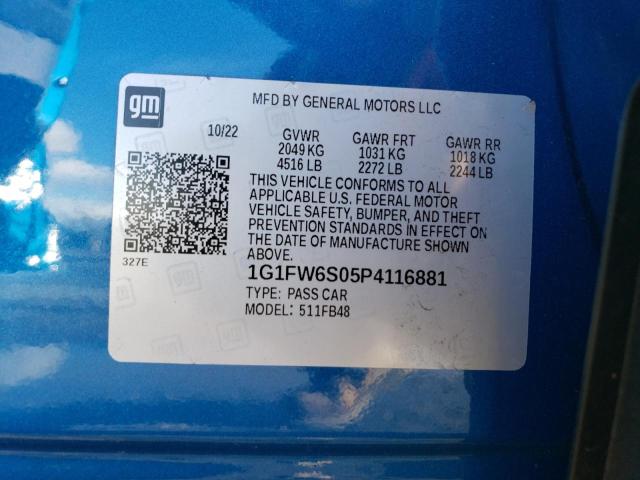 1G1FW6S05P4116881 - 2023 CHEVROLET BOLT EV 1LT BLUE photo 12