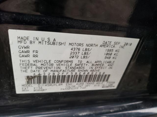 4A32B2FF5BE009290 - 2011 MITSUBISHI GALANT FE BLACK photo 12