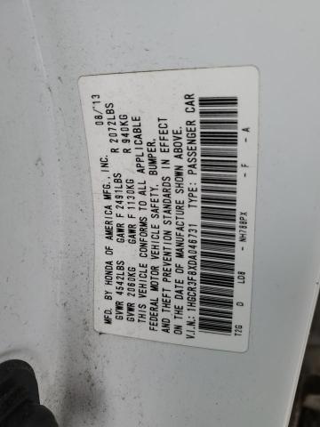 1HGCR3F8XDA046731 - 2013 HONDA ACCORD EXL WHITE photo 13