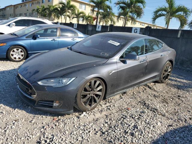 5YJSA1H28EFP66441 - 2014 TESLA MODEL S GRAY photo 1