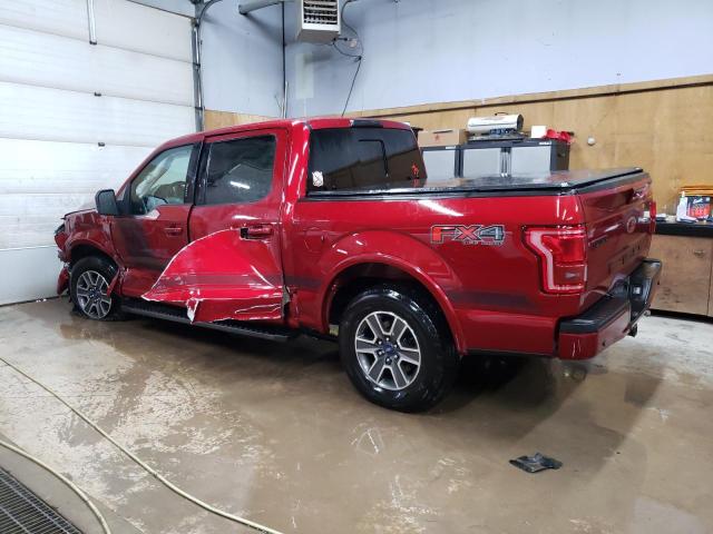 1FTEW1EG0HFC33465 - 2017 FORD F150 SUPERCREW BURGUNDY photo 2