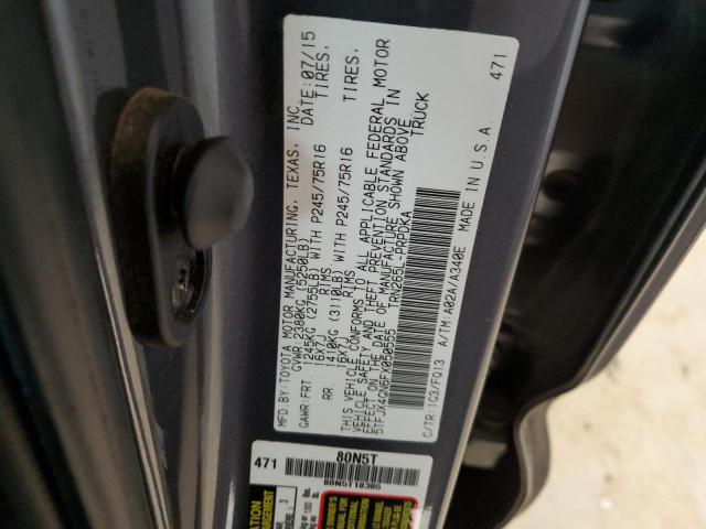 5TFJX4GN6FX050555 - 2015 TOYOTA TACOMA DOUBLE CAB PRERUNNER GRAY photo 12