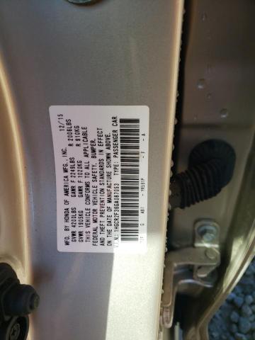 1HGCR2F36GA087053 - 2016 HONDA ACCORD LX GOLD photo 12