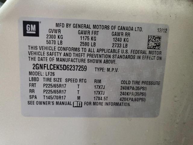 2GNFLCEK5D6237259 - 2013 CHEVROLET EQUINOX LS SILVER photo 13