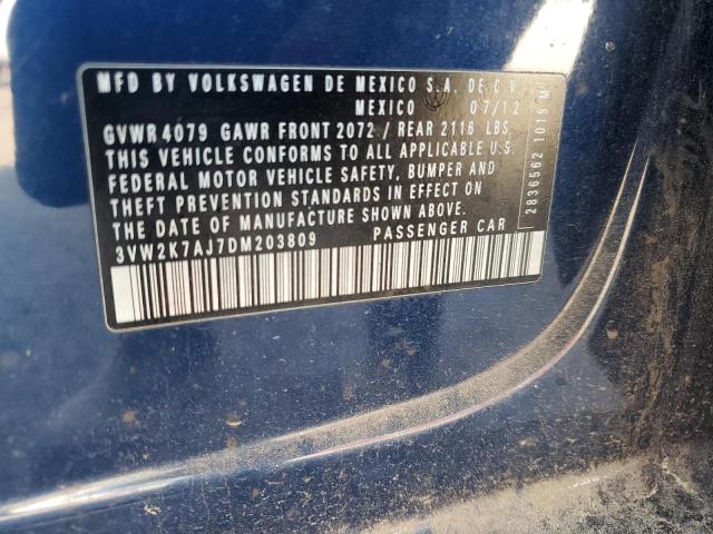 3VW2K7AJ7DM203809 - 2013 VOLKSWAGEN JETTA BASE Կապույտ լուսանկար 12