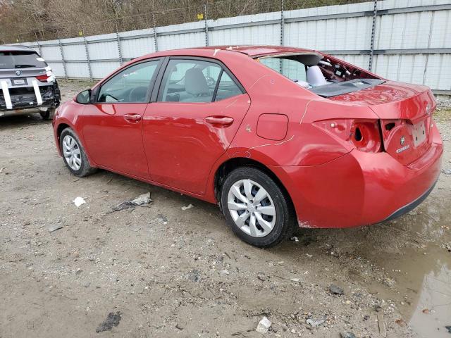 2T1BURHE1FC351094 - 2015 TOYOTA COROLLA L RED photo 2