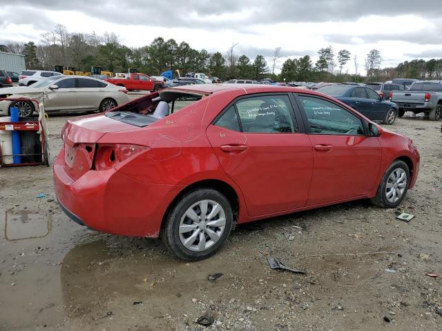 2T1BURHE1FC351094 - 2015 TOYOTA COROLLA L RED photo 3