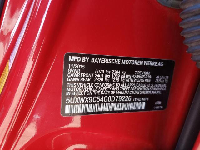 5UXWX9C54G0D79226 - 2016 BMW X3 XDRIVE28I RED photo 14