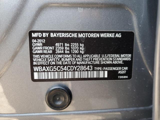 WBAXG5C54CDY28643 - 2012 BMW 528 I GRAY photo 13