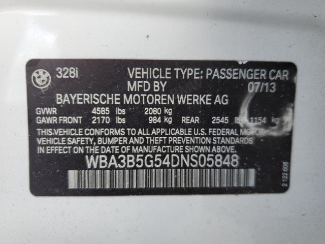 WBA3B5G54DNS05848 - 2013 BMW 328 XI SULEV WHITE photo 12