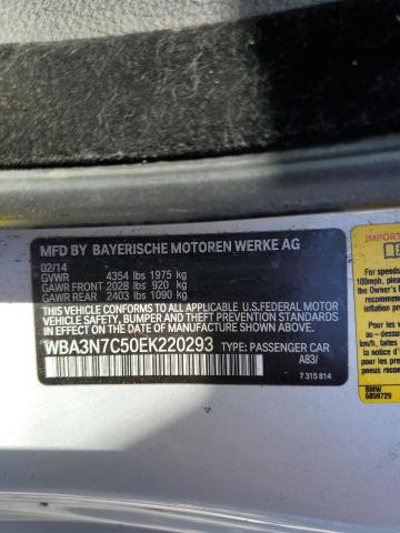 WBA3N7C50EK220293 - 2014 BMW 428 I SILVER photo 13