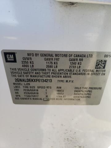 2GNALDEKXF6134213 - 2015 CHEVROLET EQUINOX LTZ WHITE photo 12