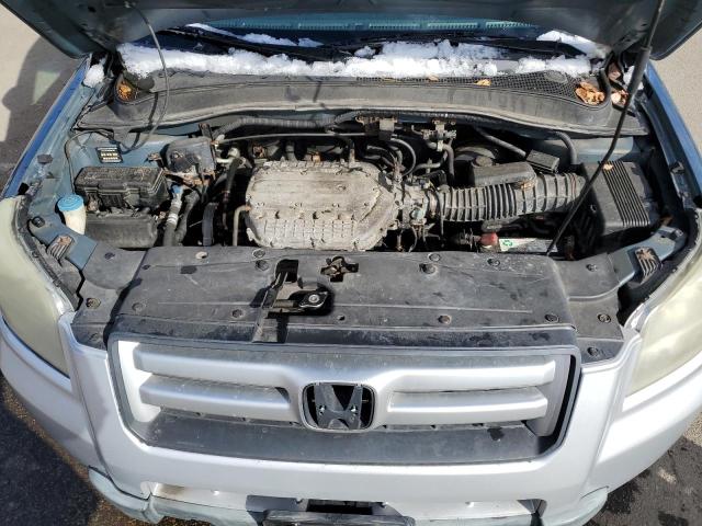 2HKYF18776H527330 - 2006 HONDA PILOT EX BLUE photo 11