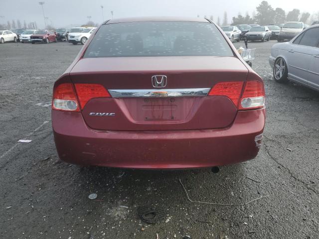 19XFA16529E033134 - 2009 HONDA CIVIC LX BURGUNDY photo 6