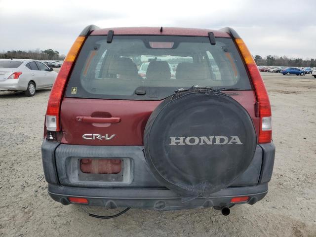 SHSRD68414U203145 - 2004 HONDA CR-V LX MAROON photo 6