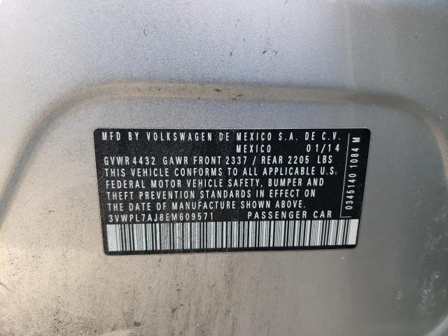 3VWPL7AJ8EM609571 - 2014 VOLKSWAGEN JETTA TDI SILVER photo 12