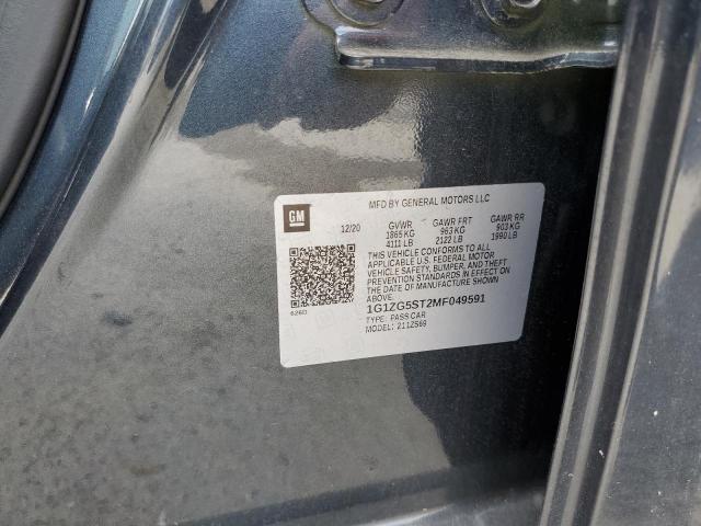 1G1ZG5ST2MF049591 - 2021 CHEVROLET MALIBU RS GRAY photo 12