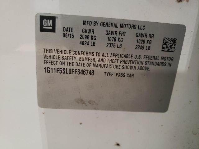 1G11F5SL0FF346748 - 2015 CHEVROLET MALIBU LTZ თეთრი ფოტო 12