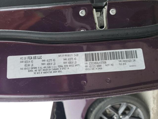 2C3CDXBG4LH157698 - 2020 DODGE CHARGER SXT PURPLE photo 12