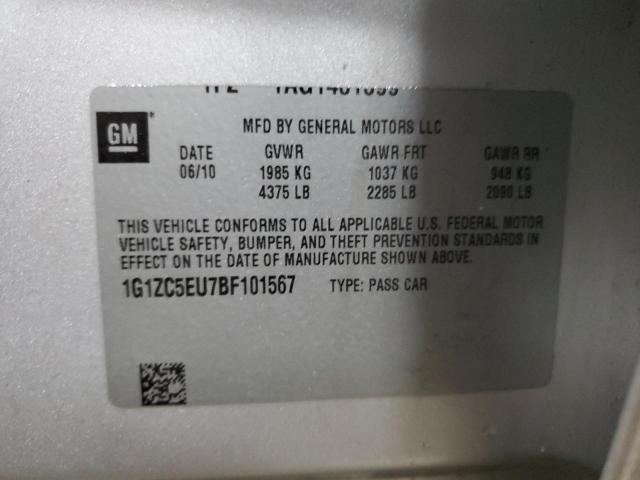 1G1ZC5EU7BF101567 - 2011 CHEVROLET MALIBU 1LT SILVER photo 13