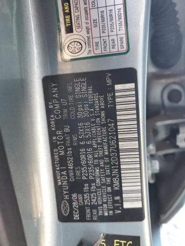 KM8JN12D37U621047 - 2007 HYUNDAI TUCSON SE SILVER photo 13