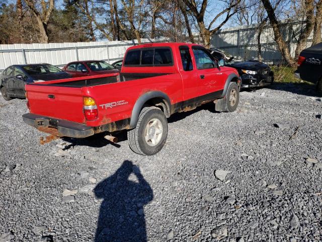 5TEWN72NX2Z035340 - 2002 TOYOTA TACOMA XTRACAB RED photo 4