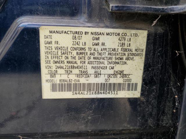 1N4AL21E88N404511 - 2008 NISSAN ALTIMA 2.5 BLUE photo 12