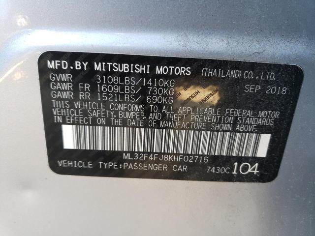 ML32F4FJ8KHF02716 - 2019 MITSUBISHI MIRAGE G4 SE SILVER photo 12