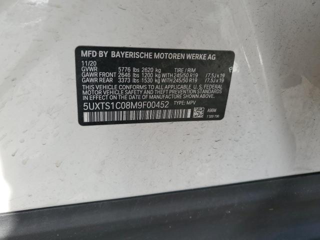 5UXTS1C08M9F00452 - 2021 BMW X3 XDRIVE30E Biały zdjęcie 13