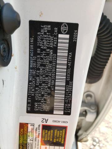 4T1BK3DB2BU393250 - 2011 TOYOTA AVALON BASE 白色 照片 12