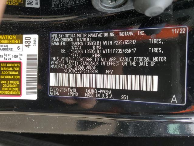 5TDKRKEC9PS143808 - 2023 TOYOTA SIENNA LE BLACK photo 13