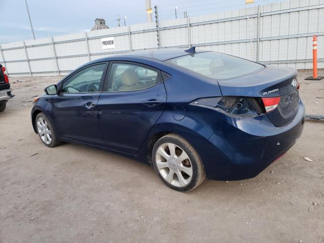 KMHDH4AE9DU641492 - 2013 HYUNDAI ELANTRA GLS BLUE photo 2