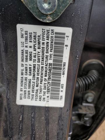 19XFC2F78HE046230 - 2017 HONDA CIVIC EX GRAY photo 12