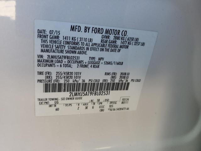 2LMHJ5AT9FBL02531 - 2015 LINCOLN MKT WHITE photo 10