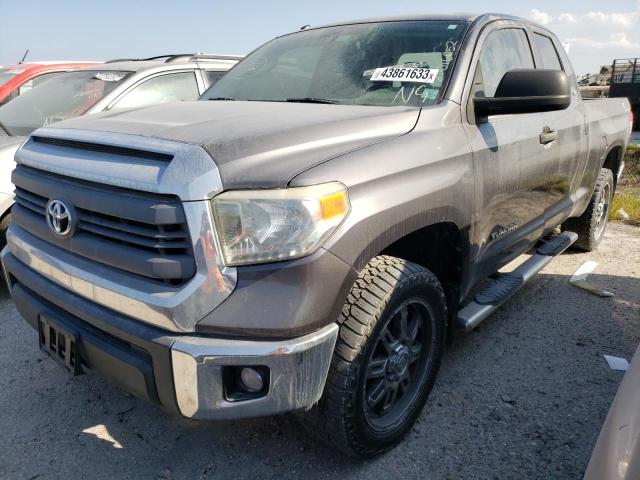 5TFRM5F18EX076475 - 2014 TOYOTA TUNDRA DOUBLE CAB SR/SR5 GRAY photo 2