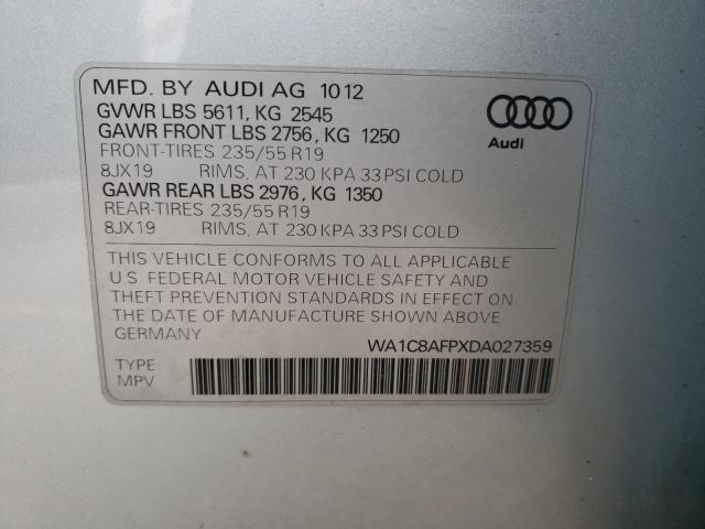 WA1C8AFPXDA027359 - 2013 AUDI Q5 PREMIUM HYBRID SILVER photo 12