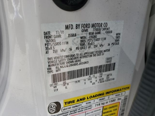 5LMJJ2J50BEJ03263 - 2011 LINCOLN NAVIGATOR 白色 照片 13