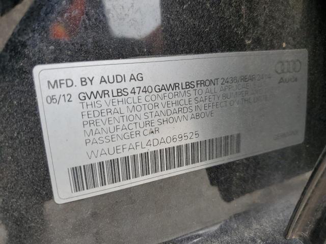 WAUEFAFL4DA069525 - 2013 AUDI A4 PREMIUM PLUS BLACK photo 13